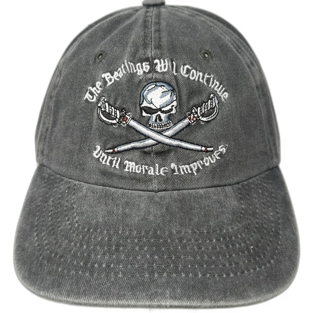 Joe Blow Baseball Cap Gray White One Size Skull Swords Morale Embroidery hat